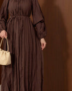 Ruffled Collar Cotton Maxi Dress