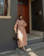 Ruffled Collar Cotton Maxi Dress