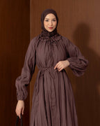 Ruffled Collar Cotton Maxi Dress
