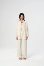 Tonal Floral Embroidered Shirt