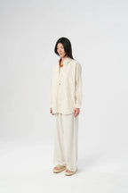 Tonal Floral Embroidered Shirt