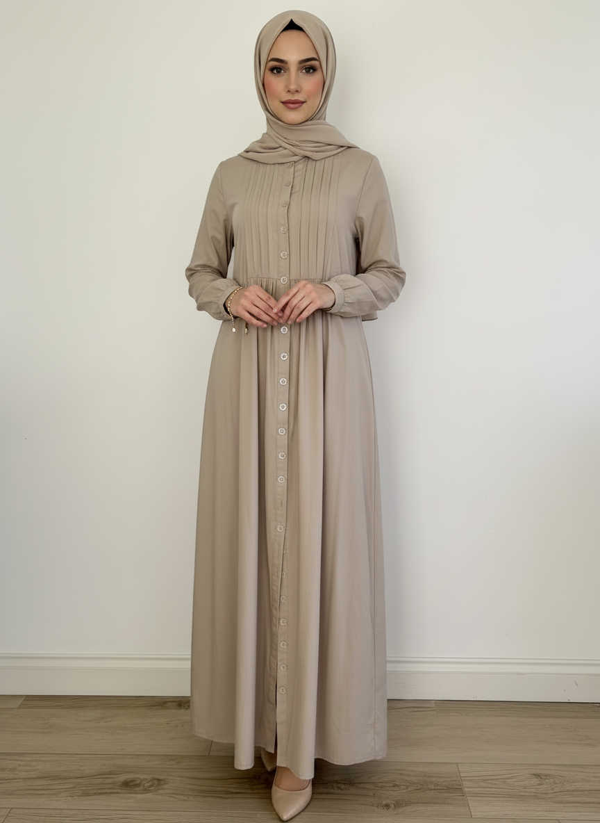 Pleated Shirt Dress